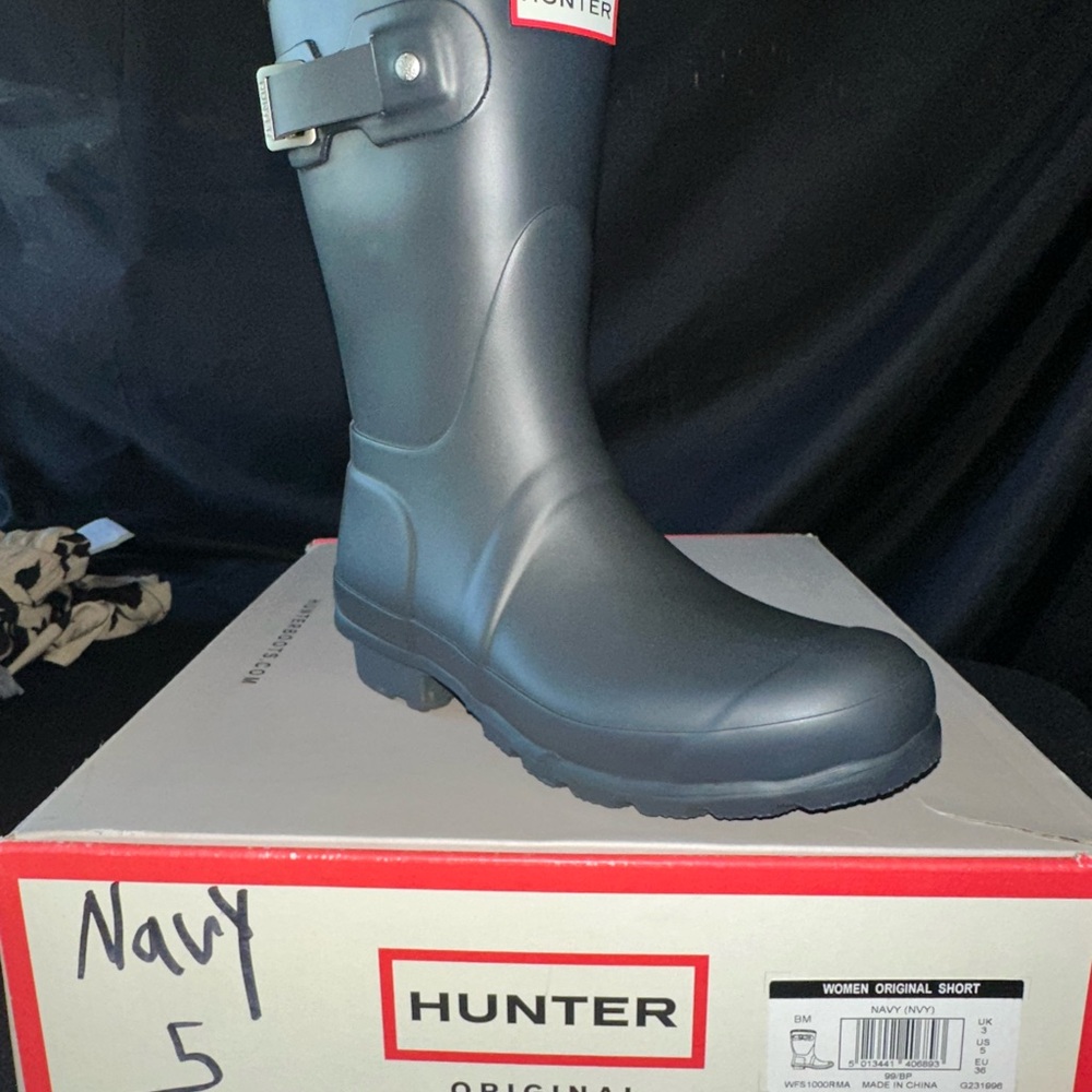 Hunter Men's Dark Blue Rain Boots